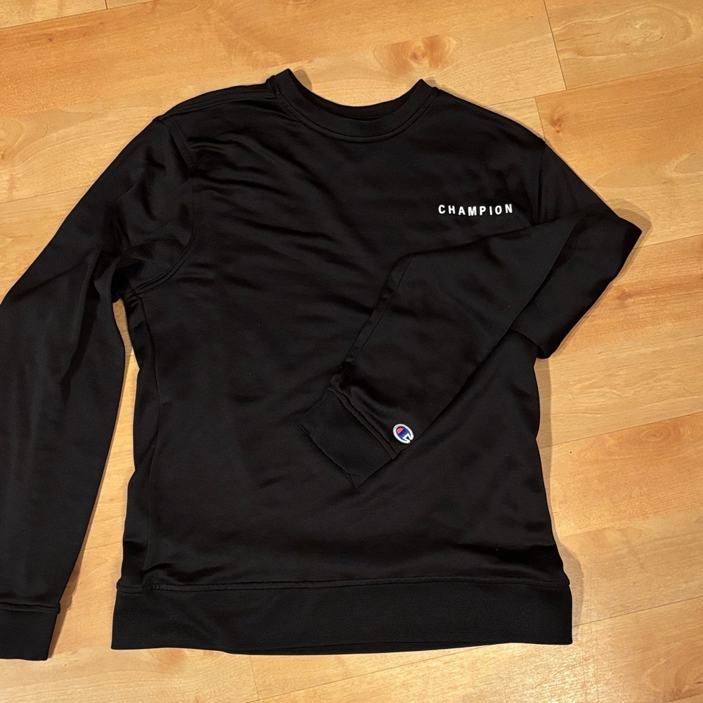 Champion Men's Classic Black Crewneck Sweater